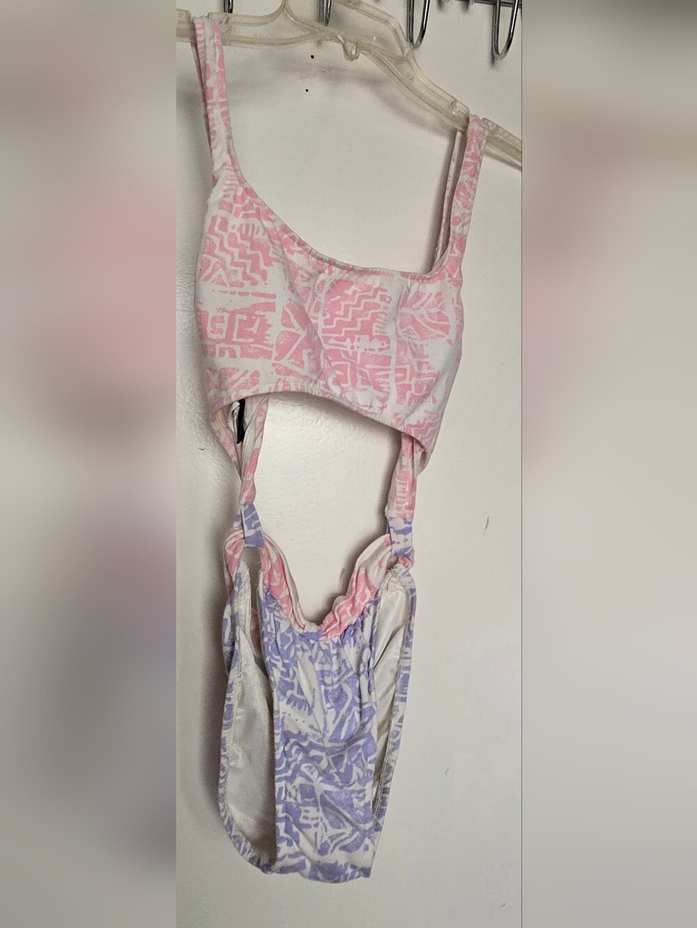 Vintage 80s Pastel Bikini High Cut One Piece Swim
